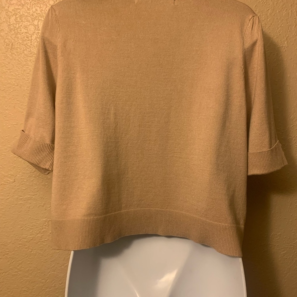 LOVE SCARLETT Women’s Sz Large Beige Open Front Sweater - Picture 6 of 9